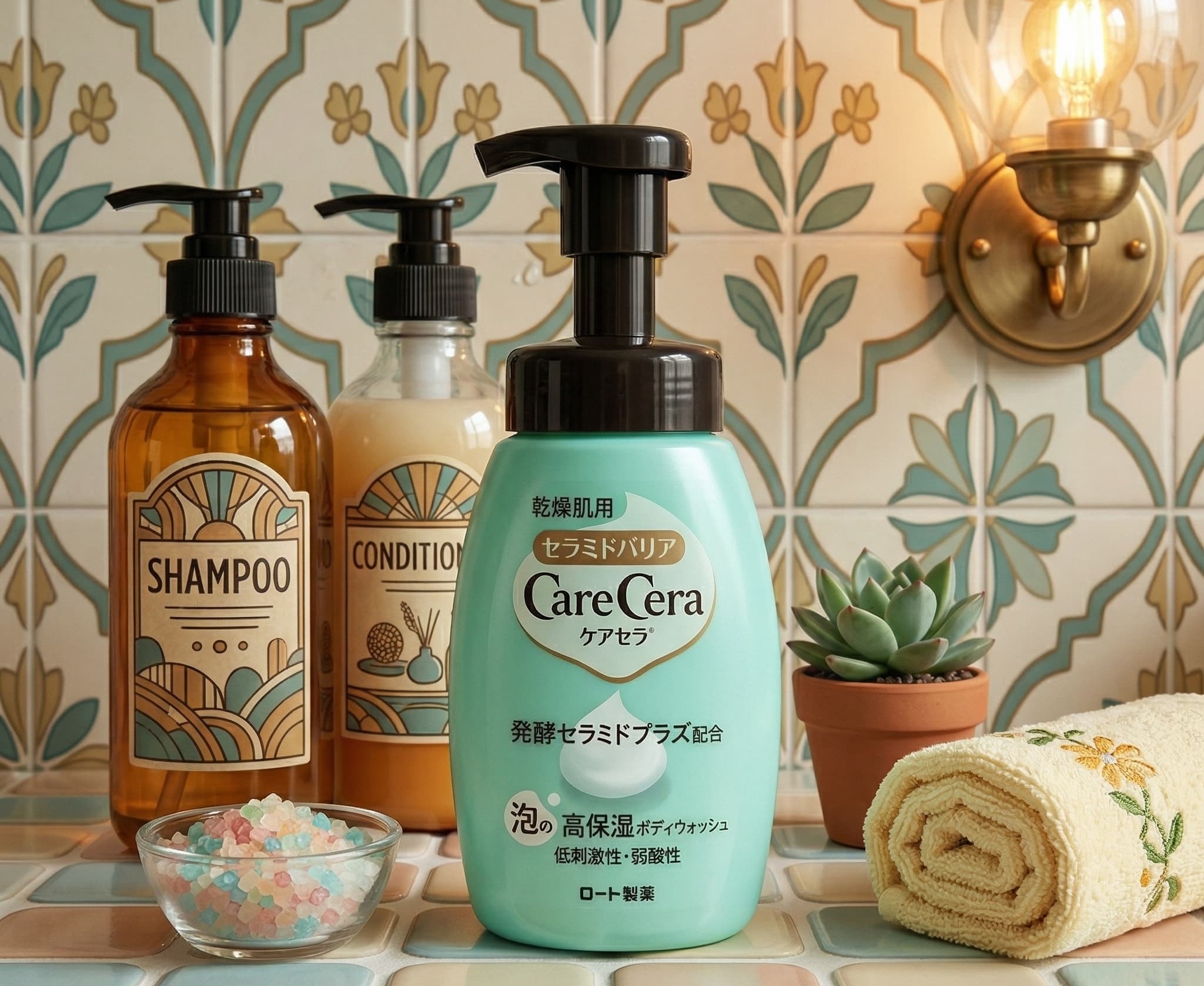 お風呂上がりのカサつきに。ケアセラ ボディソープの「洗うセラミド×濃厚泡」で潤いを守るロジカルな習慣