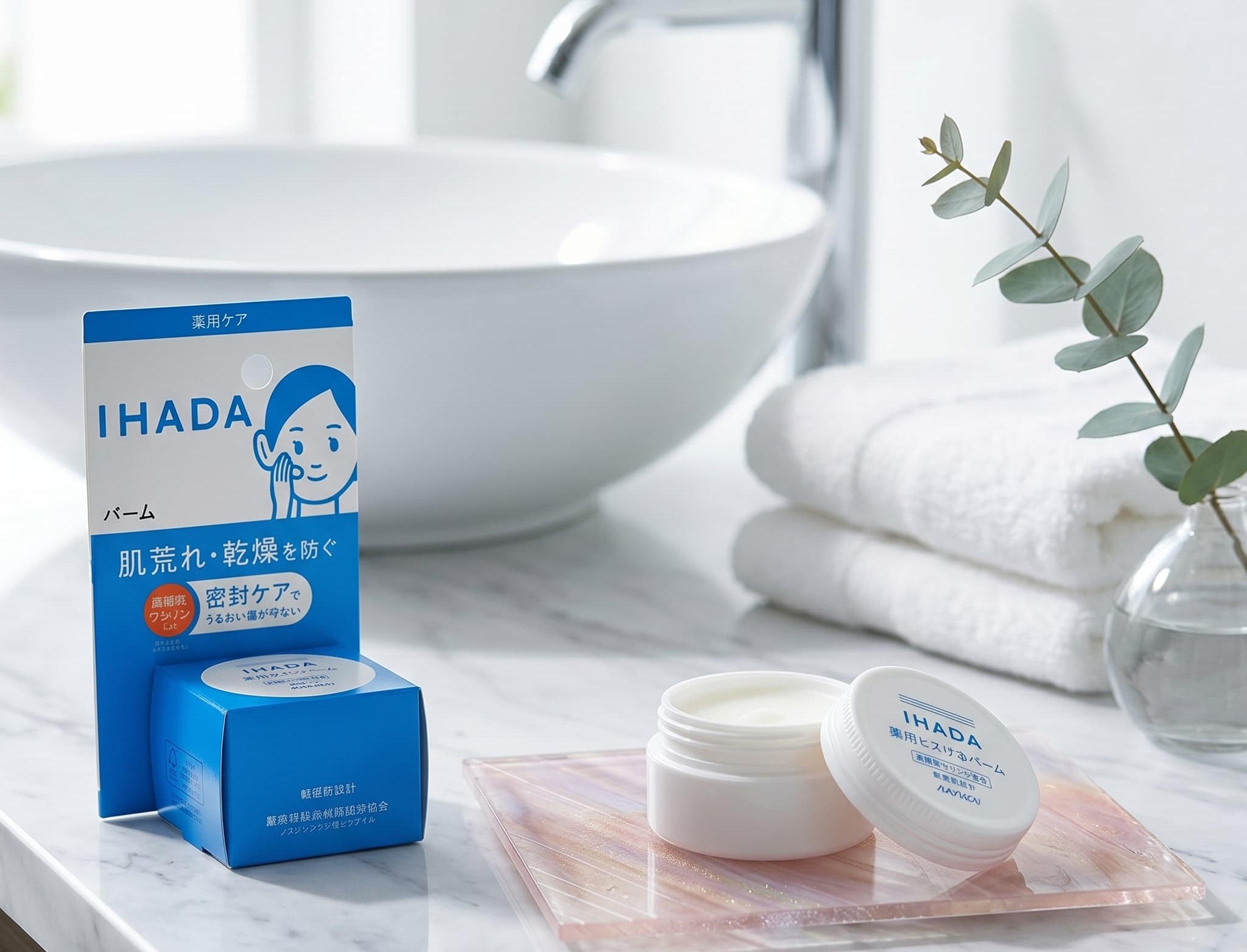 衣服の摩擦から肌を守る設計。IHADA「薬用バーム」の高精製ワセリンで、潤いベールを賢くサポート